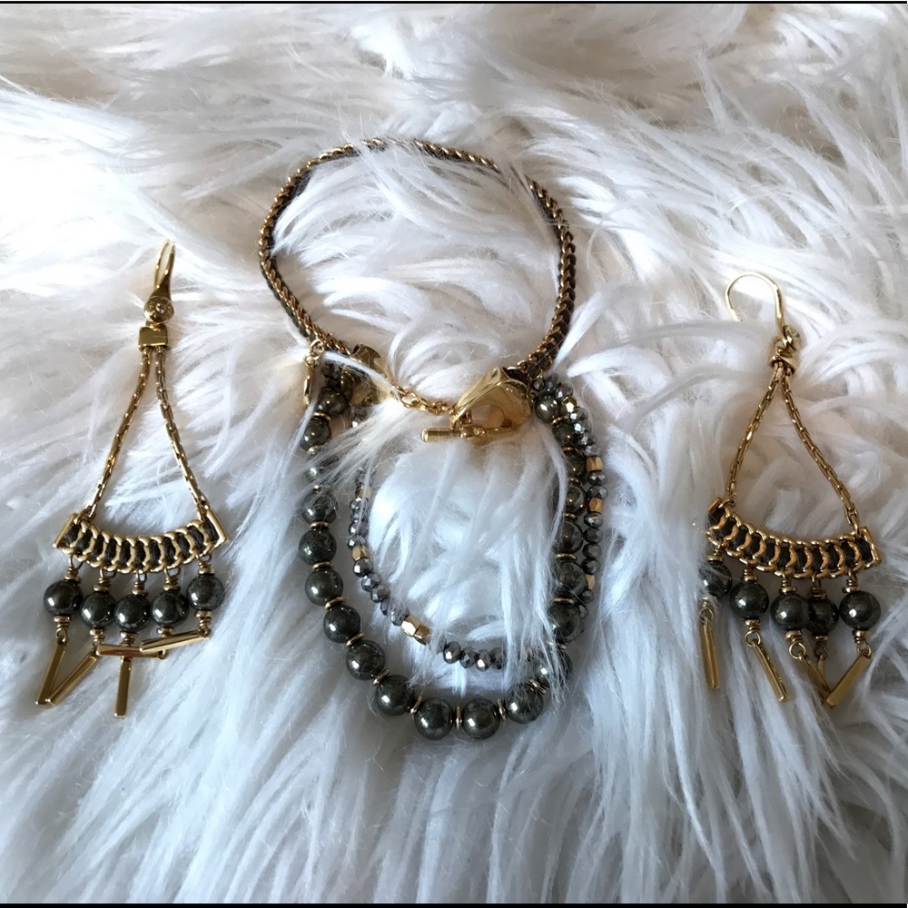 Henri Bendel bracelet & Earring set edgy design